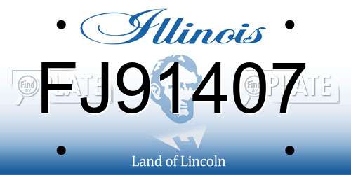 FJ91407 Illinois License Plate