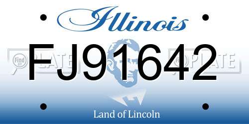 FJ91642 Illinois License Plate