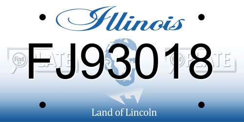 FJ93018 Illinois License Plate
