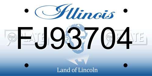 FJ93704 Illinois License Plate