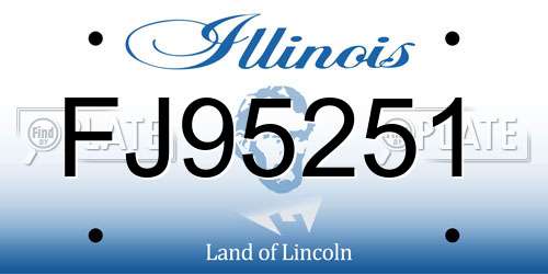 FJ95251 Illinois License Plate