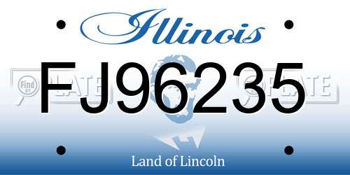 FJ96235 Illinois License Plate