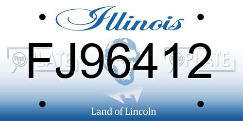 FJ96412 Illinois License Plate