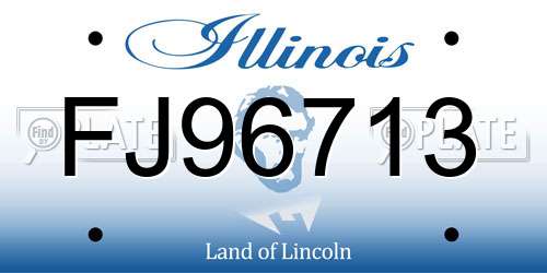 FJ96713 Illinois License Plate
