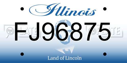 FJ96875 Illinois License Plate