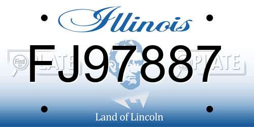 FJ97887 Illinois License Plate