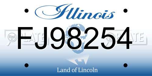 FJ98254 Illinois License Plate