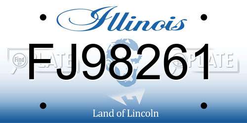 FJ98261 Illinois License Plate