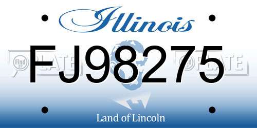 FJ98275 Illinois License Plate