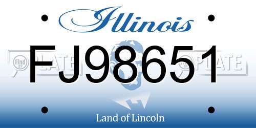 FJ98651 Illinois License Plate