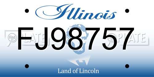 FJ98757 Illinois License Plate