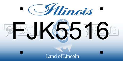 FJK5516 Illinois License Plate
