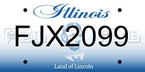 FJX2099 Illinois License Plate