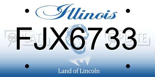 FJX6733 Illinois License Plate