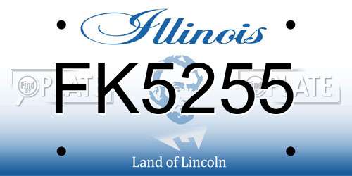 FK5255 Illinois License Plate