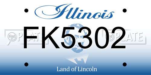 FK5302 Illinois License Plate