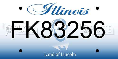 FK83256 Illinois License Plate