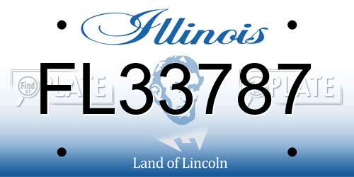 FL33787 Illinois License Plate