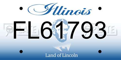 FL61793 Illinois License Plate