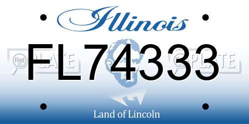 FL74333 Illinois License Plate