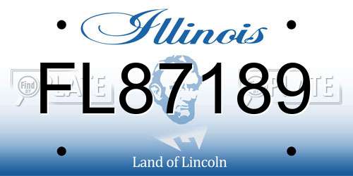 FL87189 Illinois License Plate