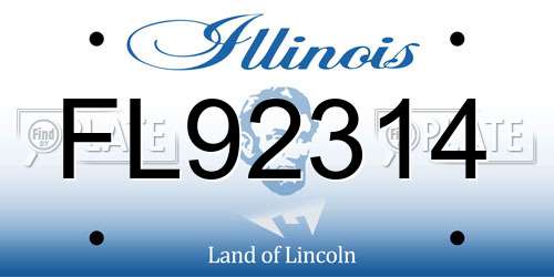 FL92314 Illinois License Plate