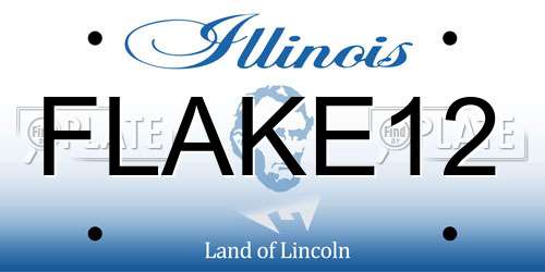 FLAKE12 Illinois License Plate