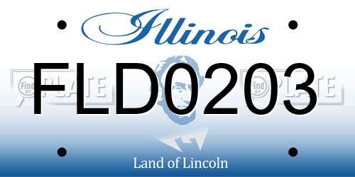FLD0203 Illinois License Plate