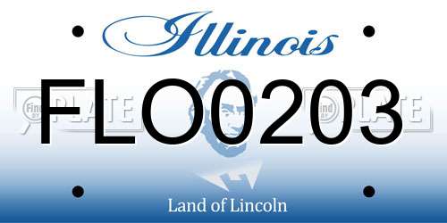 FLO0203 Illinois License Plate