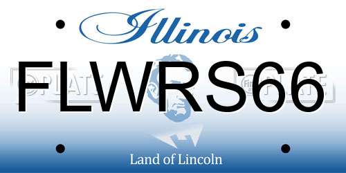 FLWRS66 Illinois License Plate