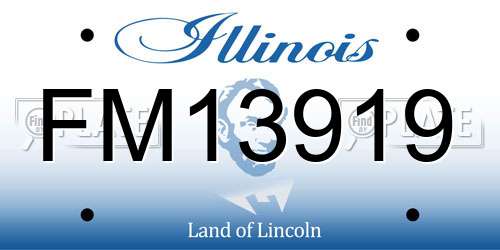 FM13919 Illinois License Plate