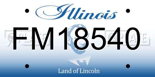 FM18540 Illinois License Plate