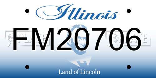 FM20706 Illinois License Plate