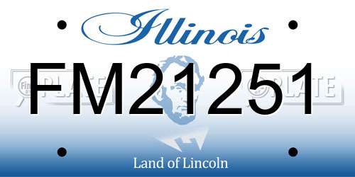 FM21251 Illinois License Plate