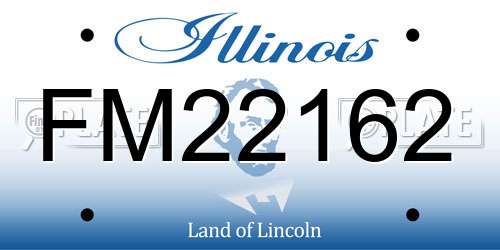 FM22162 Illinois License Plate