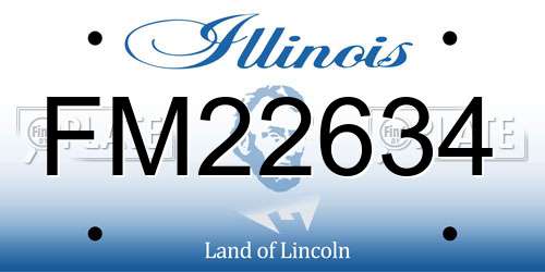 FM22634 Illinois License Plate