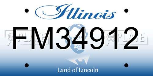 FM34912 Illinois License Plate
