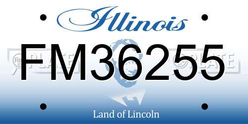 FM36255 Illinois License Plate