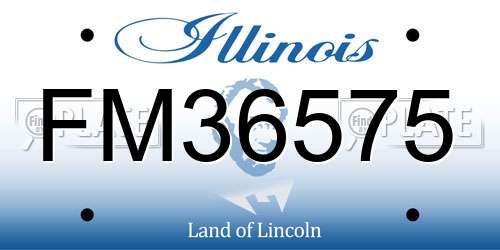 FM36575 Illinois License Plate