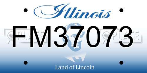 FM37073 Illinois License Plate