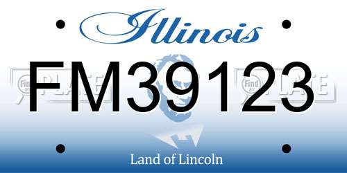 FM39123 Illinois License Plate