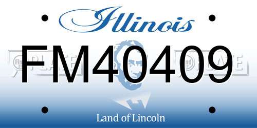 FM40409 Illinois License Plate