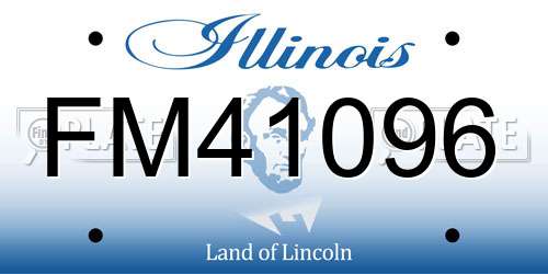 FM41096 Illinois License Plate