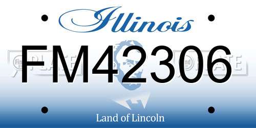 FM42306 Illinois License Plate