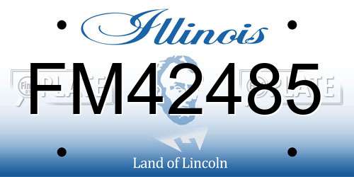 FM42485 Illinois License Plate