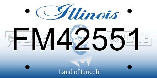 FM42551 Illinois License Plate