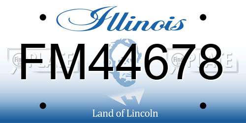 FM44678 Illinois License Plate