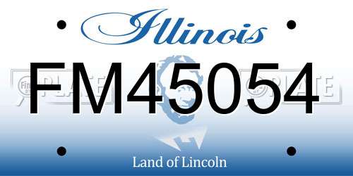 FM45054 Illinois License Plate