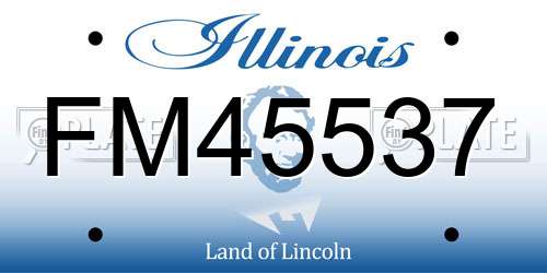 FM45537 Illinois License Plate