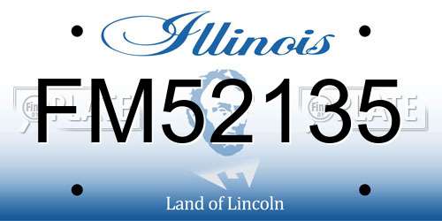 FM52135 Illinois License Plate
